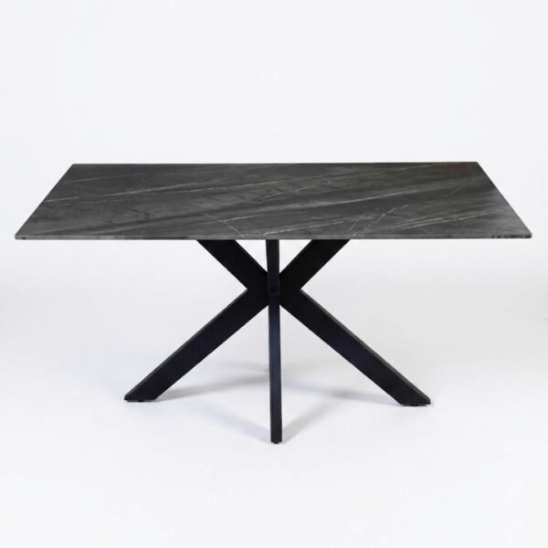 Dressoire base de metal negro y tapa porcelanato negro