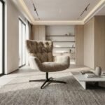 Sillón Neptuno giratorio tela verde - Imagen 2