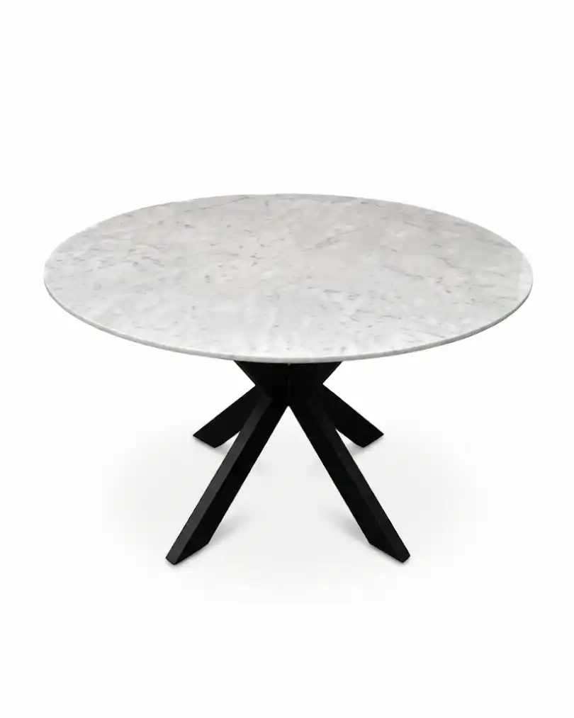17 Mesa base de metal negro/tapa de porcelanato1,20 diam - Imagen 1