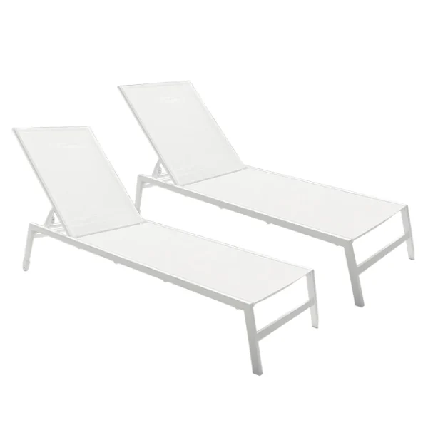 Reposera Krabi White 100% Aluminio x 2 Unidades