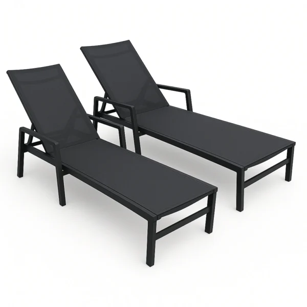 Reposera Mykonos Gris Oscuro 100 % Aluminio x 2 Unidades