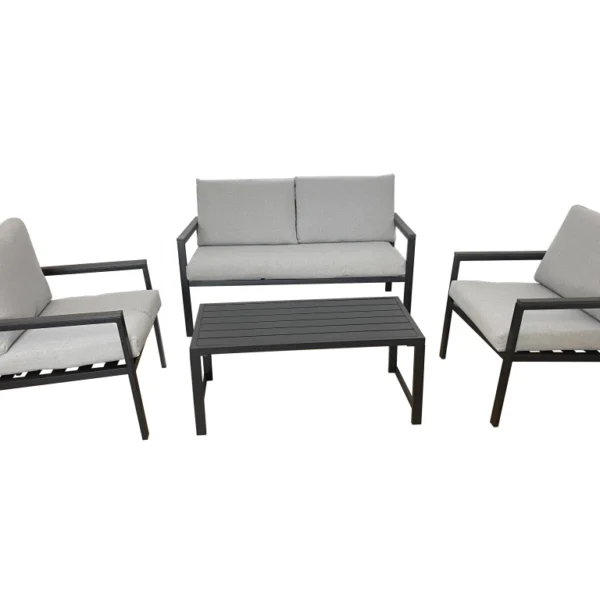 Set Bahia Grey 2 Cuerp 2Sillones Ind , Mesa Baja y Sillon 2 Cuerpos