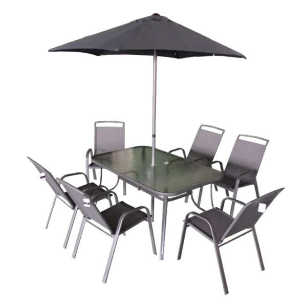 Set Family 8 Piezas 6 Sillas , 1 Mesa y Sombrilla