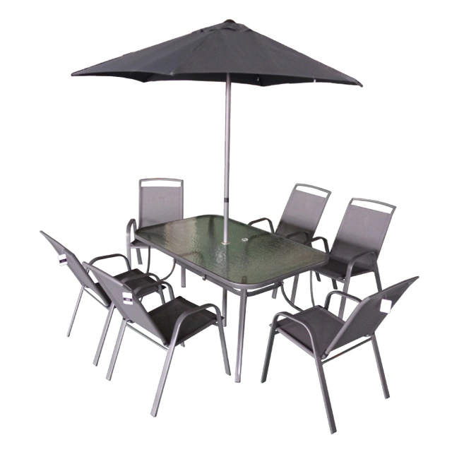 IMG_1599 Set Family 8 Piezas 6 Sillas , 1 Mesa y Sombrilla - Imagen 1
